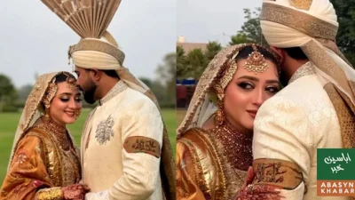 مومنہ اقبال کی نکاح تقریب کی تصاویر سوشل میڈیا پر وائرل، دلکش دلہن کا انداز مداحوں کی توجہ کا مرکز