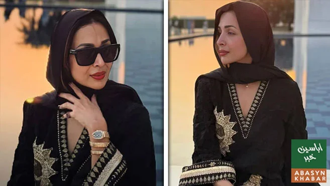 ملائکہ اروڑا کی سیاہ عبائے اور حجاب میں شیخ زاید گرینڈ مسجد سے ویڈیو وائرل