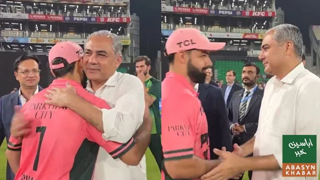 انگلینڈ کے خلاف شاندار فتح، محسن نقوی پاکستانی کھلاڑیوں کو مبارکباد دینے پہنچ گئے