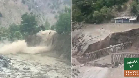 چترال میں سیلابی ریلہ تباہی مچا گیا، دیر روڈ کا واحد اسٹیل پل بہہ گیا