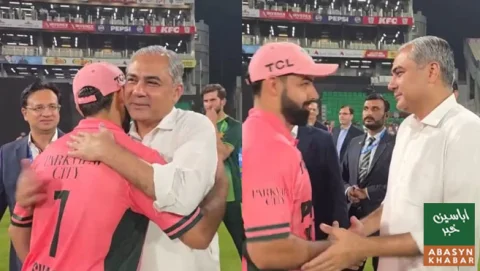 انگلینڈ کے خلاف شاندار فتح، محسن نقوی پاکستانی کھلاڑیوں کو مبارکباد دینے پہنچ گئے